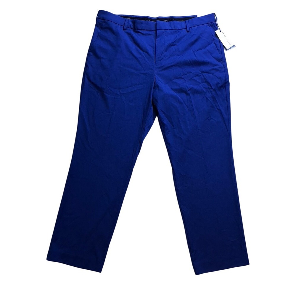 Perry Ellis Portfolio Dress Pants Mens 40x30 Blue Modern Fit Flex Stretch